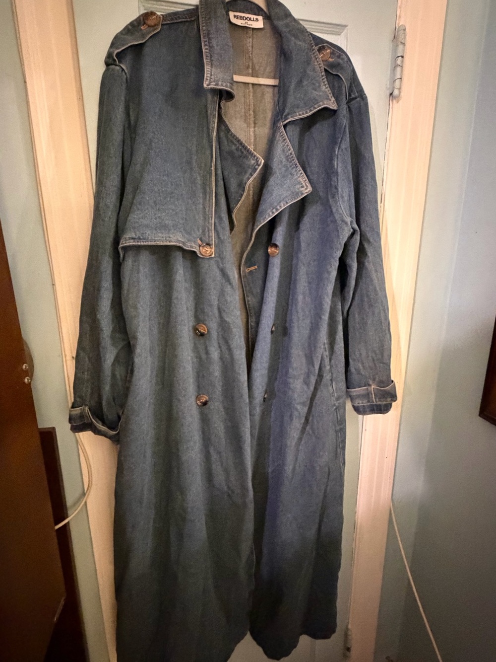Rebdolls Women's Plus Size Denim Longline Jacket